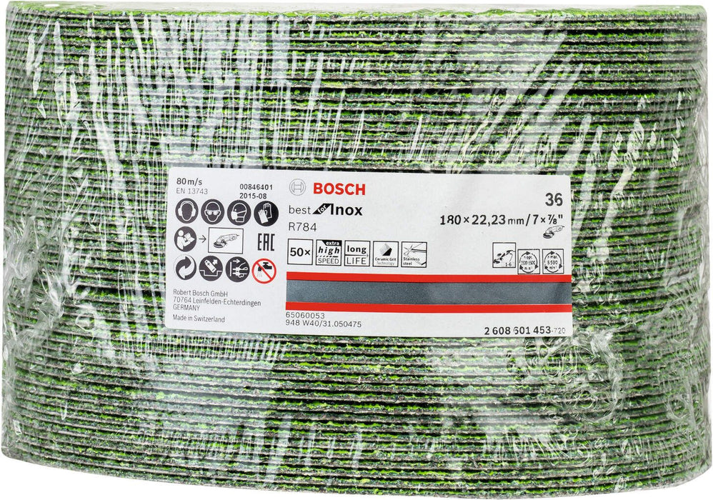 Bosch brusni fiber disk R784, Best for Inox 180 mm, 22,23 mm, 36 - 2608601453 Brusni fiber disk BOSCH BOSCH-2608601453 Madras doo Beograd