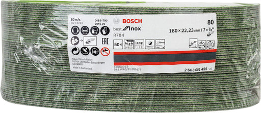 Bosch brusni fiber disk R784, Best for Inox 180 mm, 22,23 mm, 80 - 2608601455 Brusni fiber disk BOSCH BOSCH-2608601455 Madras doo Beograd