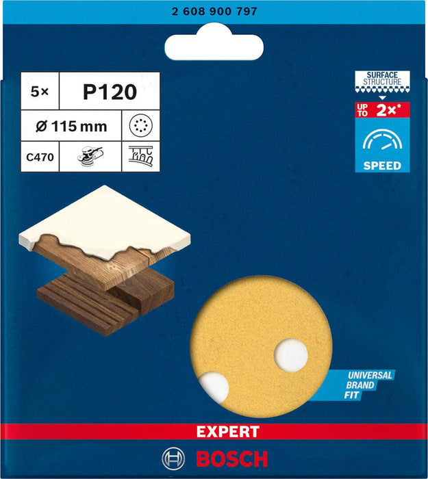 Bosch brusni list C470, 115mm granulacija 120; pakovanje od 5 komada - 2608900797 Brusni list BOSCH Madras doo Beograd