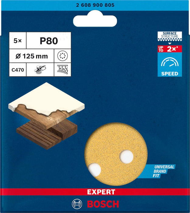 Bosch brusni list C470, 125mm granulacija 80; pakovanje od 5 komada - 2608900805 Brusni list BOSCH Madras doo Beograd