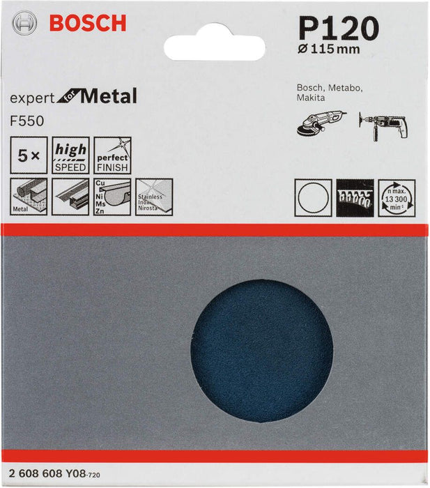 Bosch brusni list F550, pakovanje od 5 komada 115 mm, 120 pakovanje od 5 komada - 2608608Y08 Brusni list BOSCH Madras doo Beograd