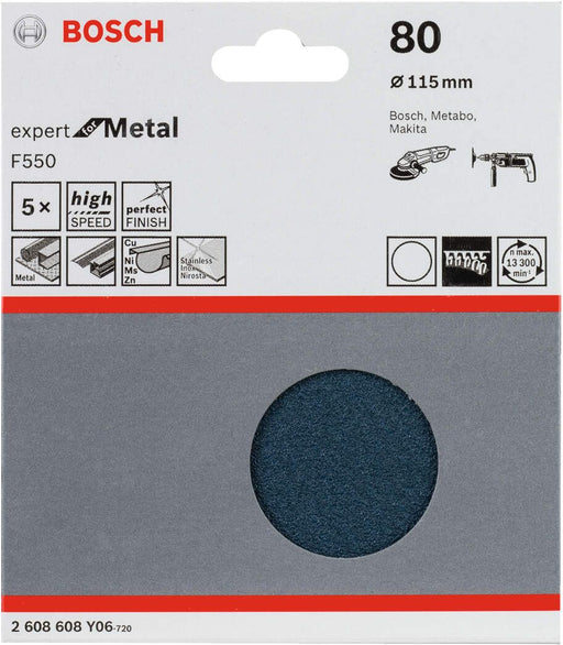 Bosch brusni list F550, pakovanje od 5 komada 115 mm, 80 pakovanje od 5 komada - 2608608Y06 Brusni list BOSCH Madras doo Beograd