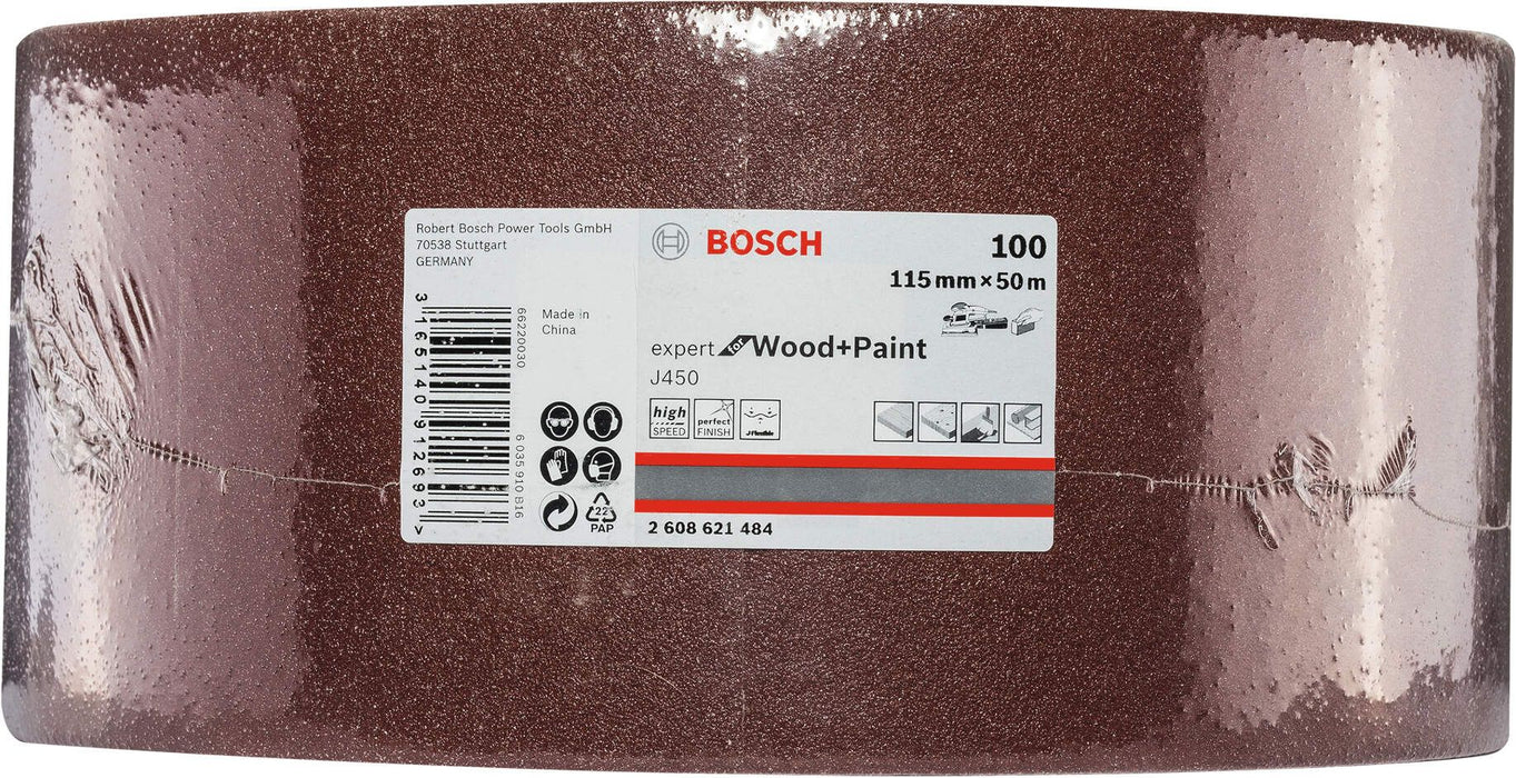 Bosch brusni papir J450 Expert for Wood and Paint; 115 mm x 50m granulacija 100 (2608621484) Brusni papir BOSCH Madras doo Beograd