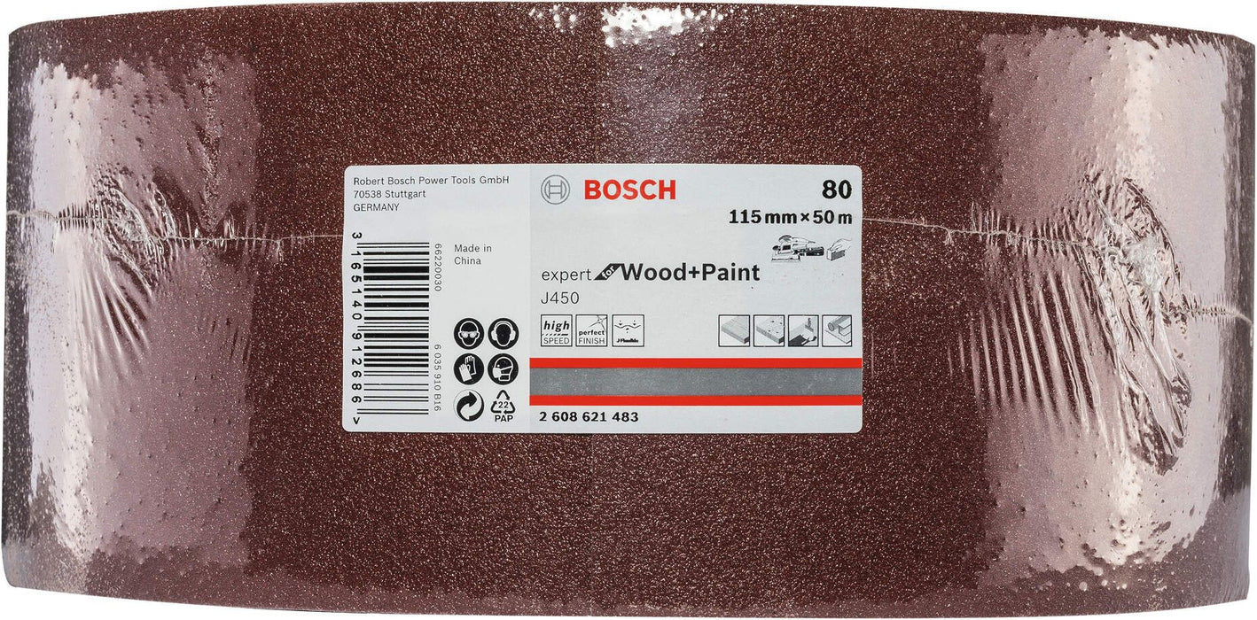 Bosch brusni papir J450 Expert for Wood and Paint; 115 mm x 50m granulacija 80 (2608621483) Brusni papir BOSCH Madras doo Beograd