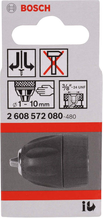 Bosch brzostezna glava do 10 mm Prečnik 1,0 - 10 mm; prihvat 3/8" - 24 - 2608572080 Brzostezna glava BOSCH Madras doo Beograd