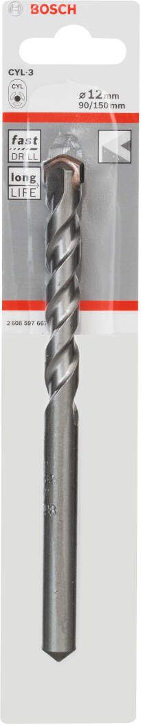 Bosch burgija za beton CYL-3 12 x 90 x 150 mm, d 10 mm pakovanje od 1 komada - 2608597667 Burgija za beton BOSCH BOSCH-2608597667 Madras doo Beograd