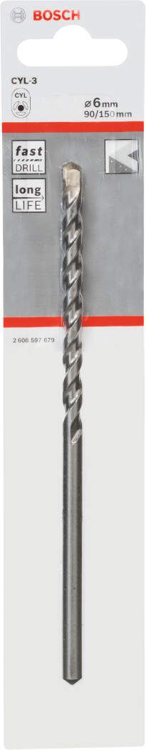 Bosch burgija za beton CYL-3 6 x 90 x 150 mm, d 5,5 mm pakovanje od 1 komada - 2608597679 Burgija za beton BOSCH BOSCH-2608597679 Madras doo Beograd