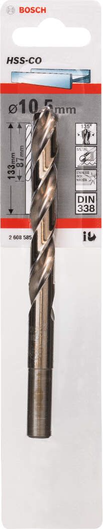 Bosch burgija za metal HSS-Co, DIN 338 10,5 x 87 x 133 mm pakovanje od 1 komada - 2608585866 Burgija za metal BOSCH BOSCH-2608585866 Madras doo Beograd