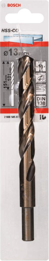 Bosch burgija za metal HSS-Co, DIN 338 13 x 101 x 151 mm pakovanje od 1 komada - 2608585871 Burgija za metal BOSCH BOSCH-2608585871 Madras doo Beograd