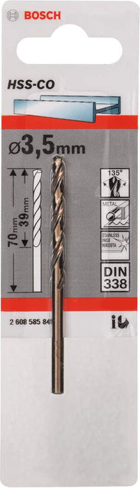 Bosch burgija za metal HSS-Co, DIN 338 3,5 x 39 x 70 mm pakovanje od 1 komada - 2608585845 Burgija za metal BOSCH Madras doo Beograd