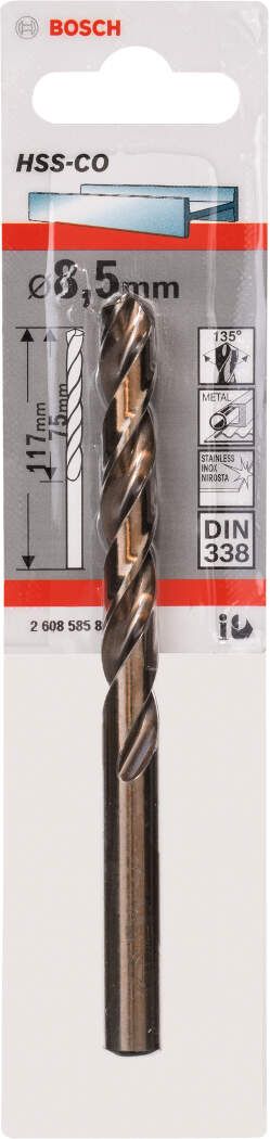 Bosch burgija za metal HSS-Co, DIN 338 8,5 x 75 x 117 mm pakovanje od 1 komada - 2608585861 Burgija za metal BOSCH BOSCH-2608585861 Madras doo Beograd