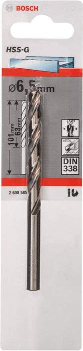 Bosch burgija za metal HSS-G, DIN 338 6,5 x 63 x 101 mm - pakovanje od 1 komada - 2608585927 Burgija za metal BOSCH BOSCH-2608585927 Madras doo Beograd