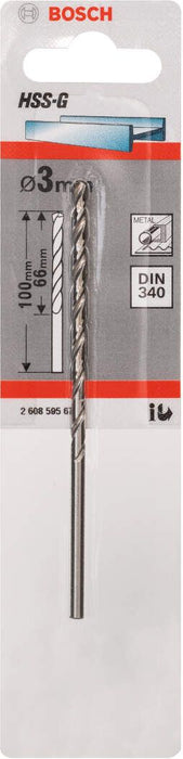 Bosch burgija za metal HSS-G, DIN 340 3 x 66 x 100 mm - pakovanje od 1 komada - 2608595676 Burgija za metal BOSCH BOSCH-2608595676 Madras doo Beograd