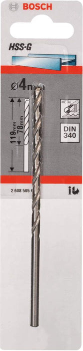 Bosch burgija za metal HSS-G, DIN 340 4 x 78 x 119 mm - pakovanje od 1 komada - 2608595679 Burgija za metal BOSCH BOSCH-2608595679 Madras doo Beograd