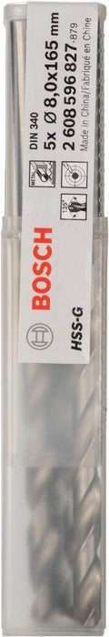 Bosch burgija za metal HSS-G, DIN 340 8 x 109 x 165 mm - pakovanje od 5 komada - 2608596827 Burgija za metal BOSCH BOSCH-2608596827 Madras doo Beograd