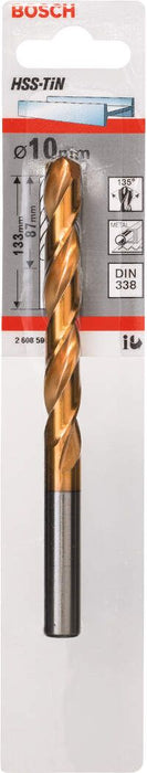 Bosch burgija za metal HSS-TiN, DIN 338 10 x 87 x 133 mm pakovanje od 1 komada - 2608596751 Burgija za metal BOSCH Madras doo Beograd