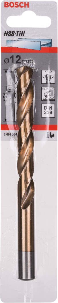 Bosch burgija za metal HSS-TiN, DIN 338 12 x 101 x 151 mm pakovanje od 1 komada - 2608596771 Burgija za metal BOSCH BOSCH-2608596771 Madras doo Beograd