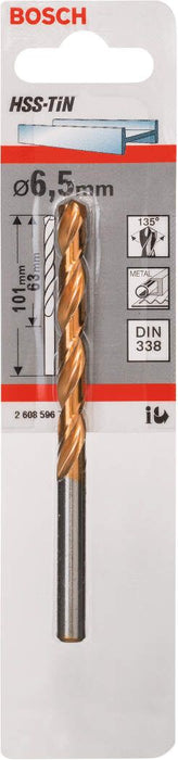 Bosch burgija za metal HSS-TiN, DIN 338 6,5 x 63 x 101 mm pakovanje od 1 komada - 2608596716 Burgija za metal BOSCH BOSCH-2608596716 Madras doo Beograd