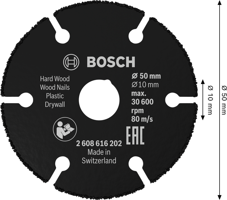 BOSCH Carbide Multi Wheel rezna ploča za razne materijale. - Ploča za razdvajanje RB - 1ER CMW Ø50mm (2608616202) Madras doo Beograd Madras doo Beograd