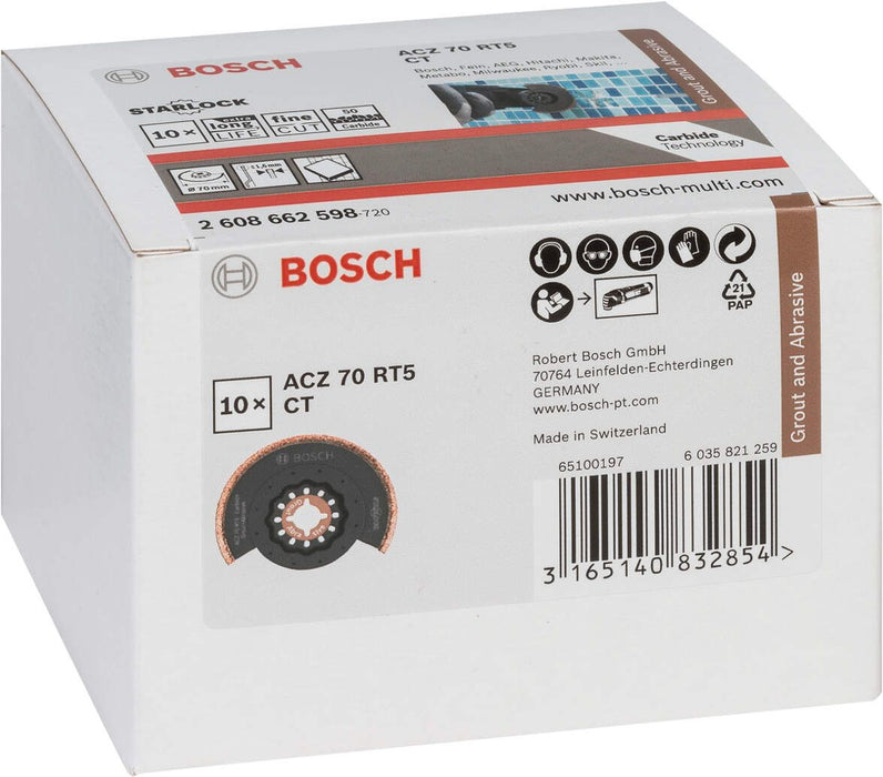 Bosch carbide-RIFF segmentni list testere za tanki rez ACZ 70 RT5 70 mm - pakovanje od 10 komada - 2608664486 List testere BOSCH Madras doo Beograd