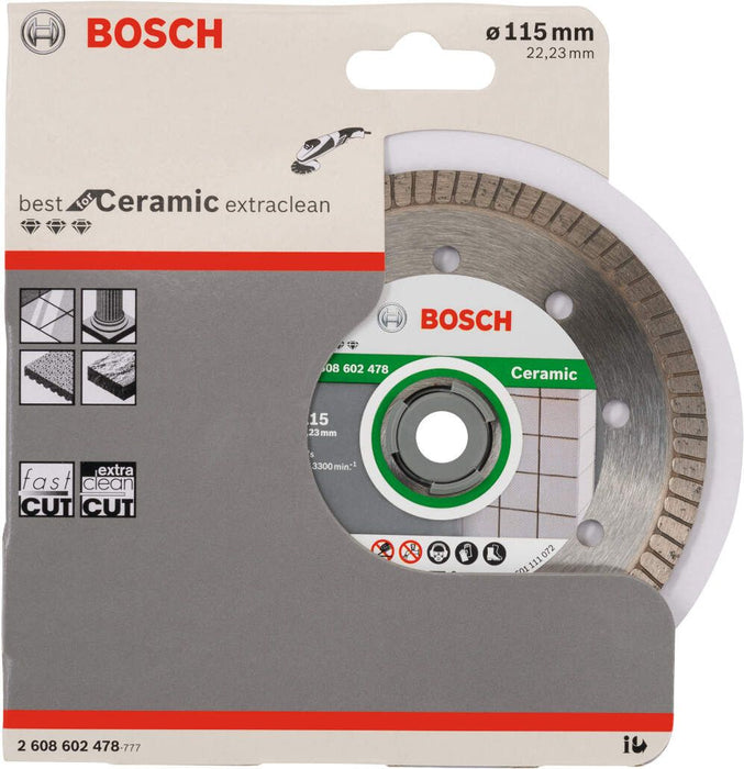 Bosch dijamantska rezna ploča Best for Ceramic Extra-Clean Turbo 115 x 22,23 x 1,4 x 7 mm - 2608602478 Dijamantska rezna ploča BOSCH BOSCH-2608602478 Madras doo Beograd