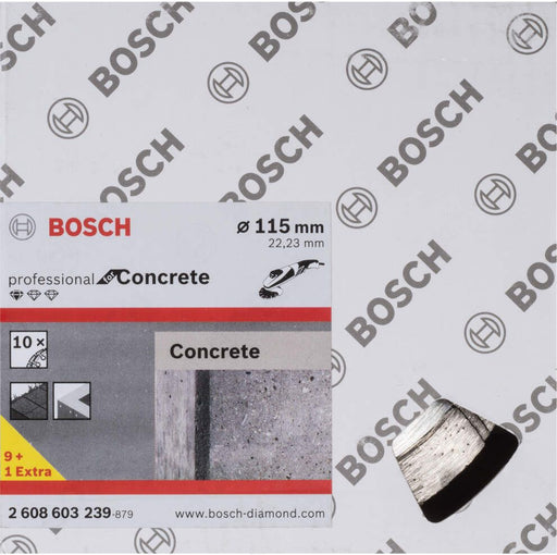 Bosch dijamantska rezna ploča za beton Standard for Concrete 115 x 22,23 x 1,6 x 10 mm pakovanje od 10 komada - 2608603239 Dijamantska rezna ploča BOSCH BOSCH-2608603239 Madras doo Beograd