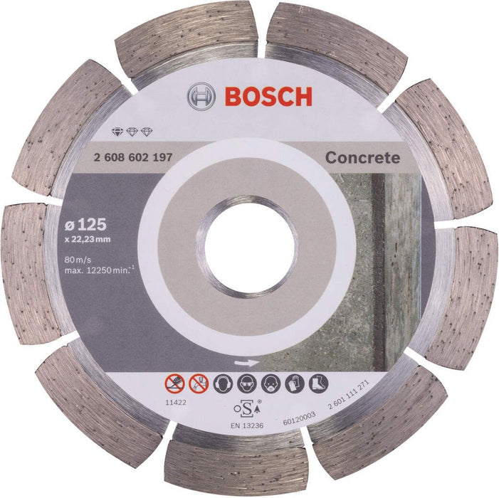 Bosch dijamantska rezna ploča za beton Standard for Concrete 125 x 22,23 x 1,6 x 10 mm pakovanje od 1 komada - 2608602197 Dijamantska rezna ploča BOSCH BOSCH-2608602197 Madras doo Beograd