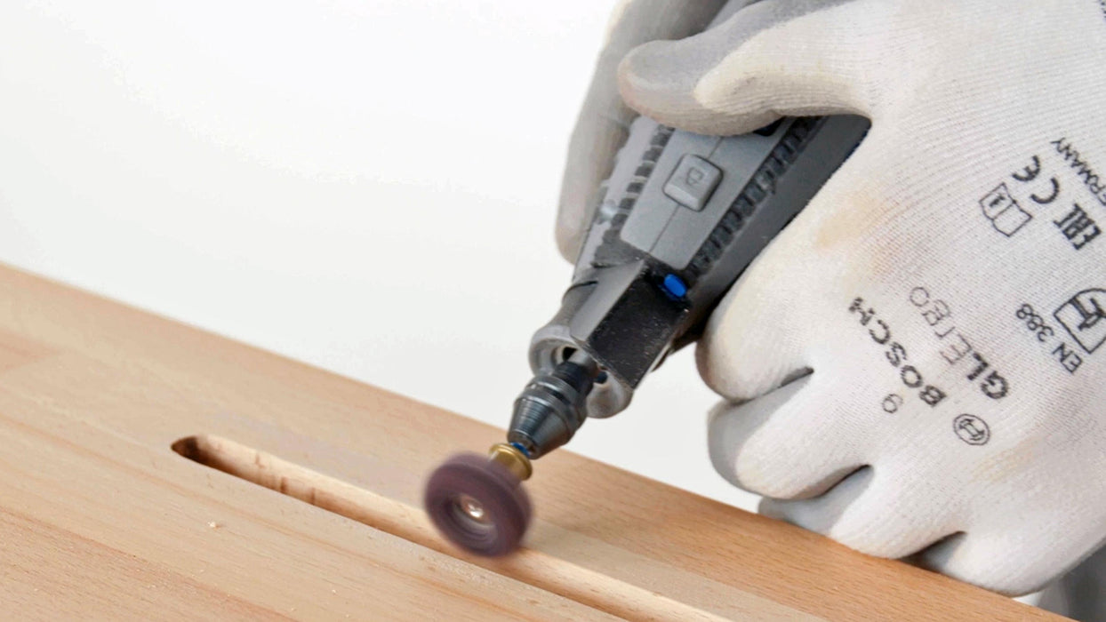 BOSCH DREMEL® EZ SpeedClic: Finishing Abrasive Buffs 320 grit (512S) - abraz.koža za završno polir.krupnoća320 (2615S512JA) Madras doo Beograd Madras doo Beograd