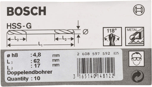 Bosch dvostrana burgija 4,8 x 17 x 62 mm pakovanje od 10 komada - 2608597592 Set burgija BOSCH BOSCH-2608597592 Madras doo Beograd