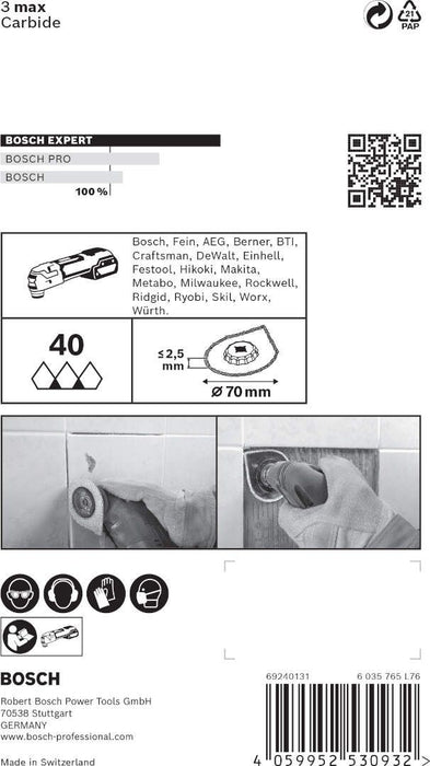 Bosch EXPERT 3 max AVZ 70 RT4 ploča za fugovanje za multifunkcionalne alate od 70 mm - 2608900041 Ploča za fugovanje BOSCH Madras doo Beograd