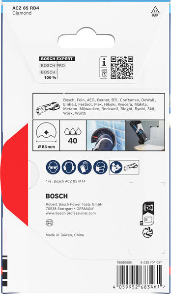 BOSCH EXPERT ACZ 85 RD4 segmentno sečivo za fugne, 85 mm - Dijamantski segment RBE - 1ER ACZ 85 RD4 (2608902057) Madras doo Beograd Madras doo Beograd