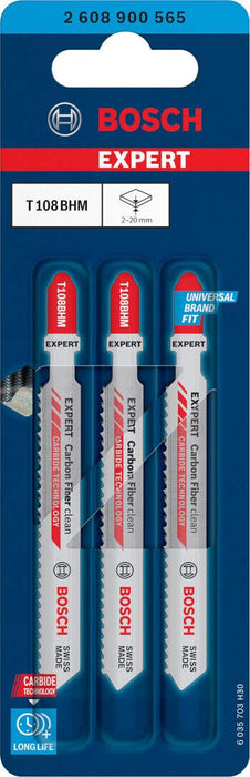 Bosch EXPERT „Carbon Fiber Clean“ T 108 BHM list ubodne testere, 3-delni - 2608900565 List ubodne testere BOSCH Madras doo Beograd