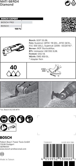 Bosch EXPERT Corner Blade MATI 68 RD4 list testere za multifunkcionalne alate od 68 x 30 mm - 2608900036 List testere BOSCH Madras doo Beograd