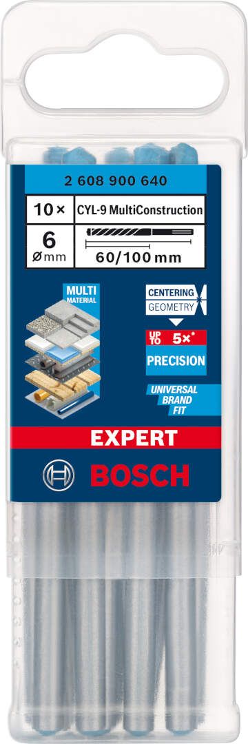 Bosch EXPERT CYL-9 MultiConstruction burgija 6 x 60 x 100 mm, 10-delni - 2608900640 MultiConstruction burgija BOSCH Madras doo Beograd