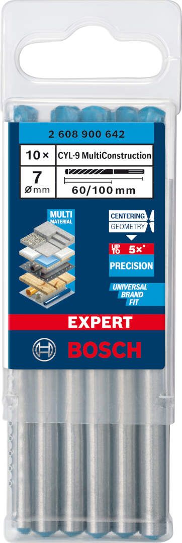 Bosch EXPERT CYL-9 MultiConstruction burgija 7 x 60 x 100 mm, 10-delni - 2608900642 MultiConstruction burgija BOSCH Madras doo Beograd