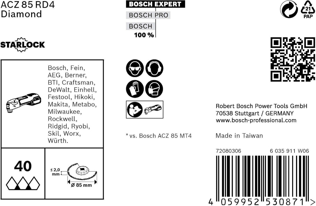 Bosch EXPERT Grout Segment Blade ACZ 85 RD4 list testere za multifunkcionalne alate od 85 mm, 10-delni - 2608900035 Segmentni list za testeru BOSCH Madras doo Beograd