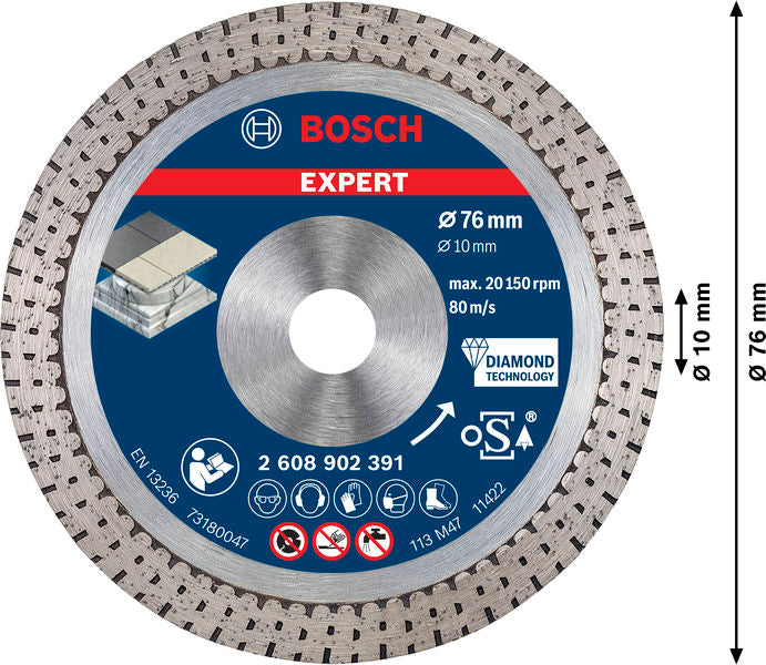 BOSCH EXPERT Hard Ceramic 76 mm dijamantska rezna ploča od 76×1,5×10 mm - (2608902391) Madras doo Beograd Madras doo Beograd