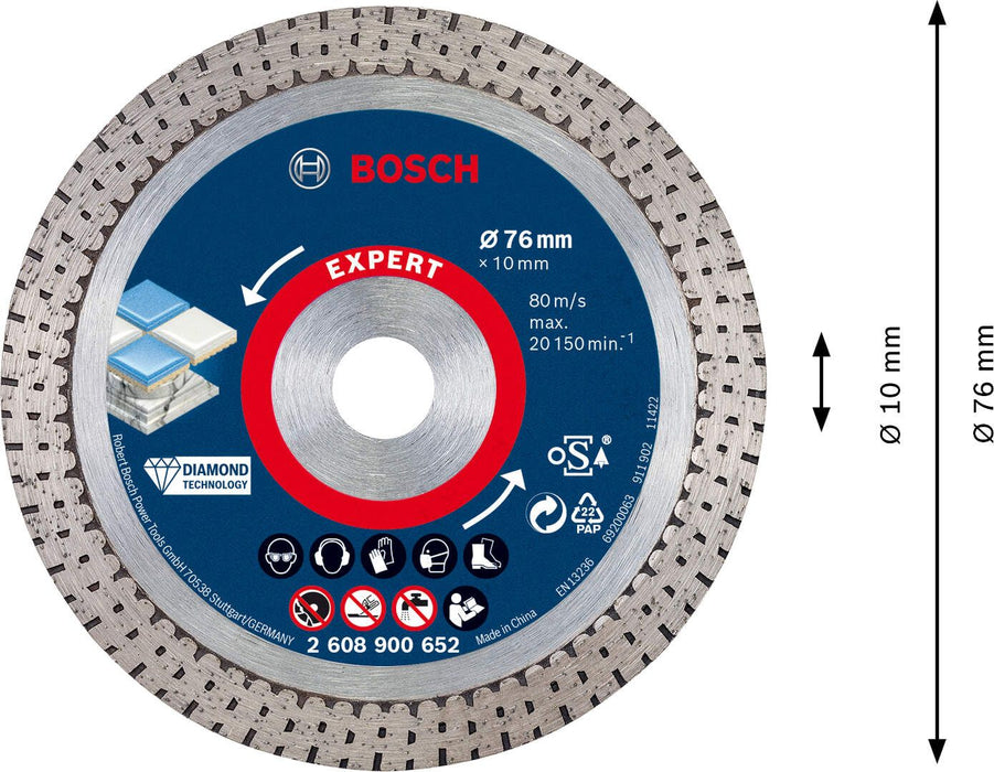Bosch EXPERT HardCeramic 76 mm dijamantska rezna ploča 76 x 1,5 x 10 mm - 2608900652 Dijamantska rezna ploca BOSCH Madras doo Beograd