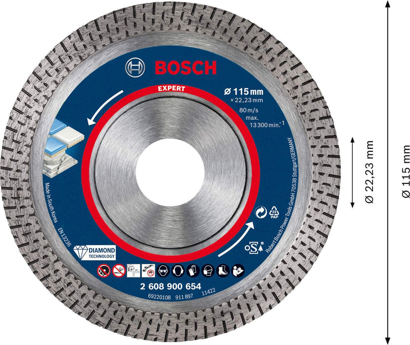 Bosch EXPERT HardCeramic dijamantska rezna ploča 115 x 22,23 x 1,4 x 10 mm - 2608900654 Dijamantska rezna ploca BOSCH Madras doo Beograd