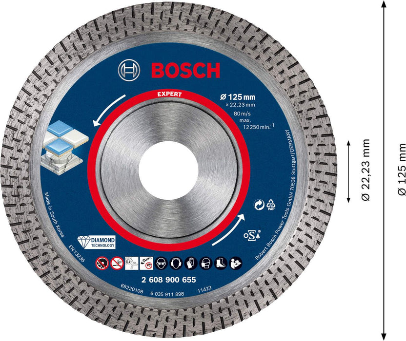 Bosch EXPERT HardCeramic dijamantska rezna ploča 125 x 22,23 x 1,4 x 10 mm - 2608900655 Dijamantska rezna ploca BOSCH Madras doo Beograd