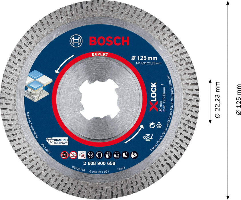 Bosch EXPERT HardCeramic X-LOCK dijamantska rezna ploča 125 x 22,23 x 1,4 x 10 mm - 2608900658 Dijamantska rezna ploca BOSCH Madras doo Beograd