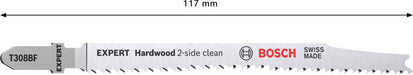 Bosch EXPERT „Hardwood 2-side clean“ T 308 BF list ubodne testere - 2608900545 List ubodne testere BOSCH Madras doo Beograd