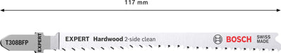 Bosch EXPERT „Hardwood 2-side clean“ T 308 BFP list ubodne testere, 3-delni - 2608900547 List ubodne testere BOSCH Madras doo Beograd