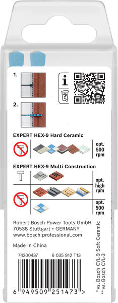 BOSCH EXPERT HEX-9 Hard Ceramic i HEX-9 Multi Construction set, 5 delova - Burgija za pločice HEX-9 HC+MCB 5pc Set (2608902313) Madras doo Beograd Madras doo Beograd