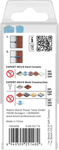 BOSCH EXPERT HEX-9 Hard Ceramic i HEX-9 Multi Construction set, 5 delova - Burgija za pločice HEX-9 HC+MCB 5pc Set (2608902314) Madras doo Beograd Madras doo Beograd