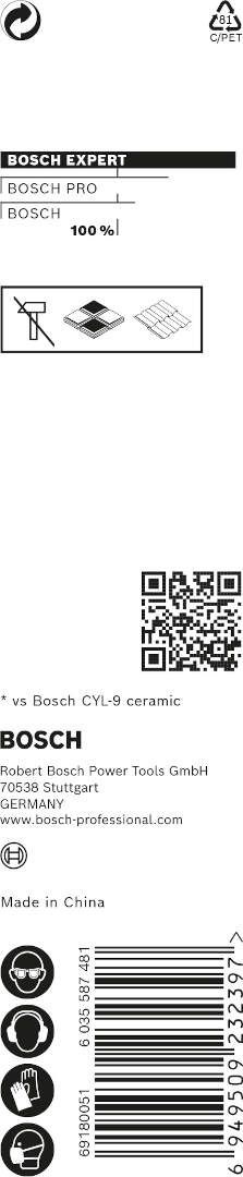 Bosch EXPERT HEX-9 HardCeramic burgija 3 x 90 mm - 2608900587 Burgija za keramiku BOSCH Madras doo Beograd