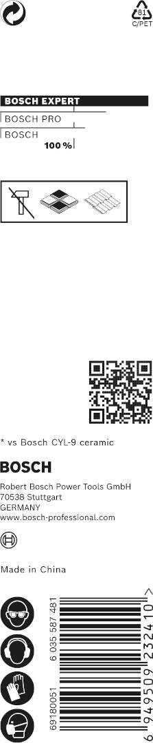 Bosch EXPERT HEX-9 HardCeramic burgija 5 x 90 mm - 2608900589 Burgija za keramiku BOSCH Madras doo Beograd