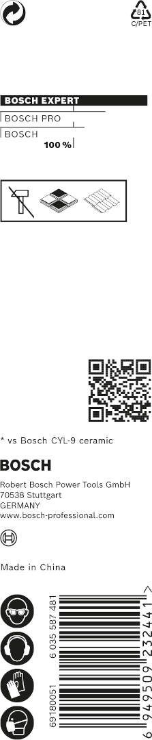 Bosch EXPERT HEX-9 HardCeramic burgija 8 x 90 mm - 2608900592 Burgija za keramiku BOSCH Madras doo Beograd