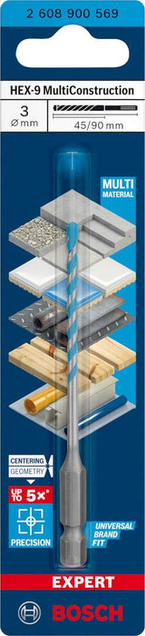 Bosch EXPERT HEX-9 MultiConstruction burgija 3 x 45 x 90 mm - 2608900569 MultiConstruction burgija BOSCH Madras doo Beograd