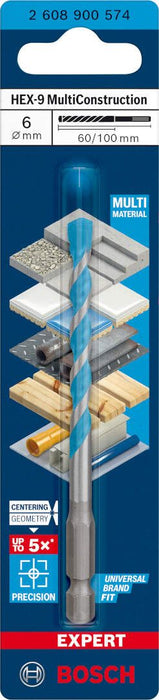 Bosch EXPERT HEX-9 MultiConstruction burgija 6 x 60 x 100 mm - 2608900574 MultiConstruction burgija BOSCH Madras doo Beograd